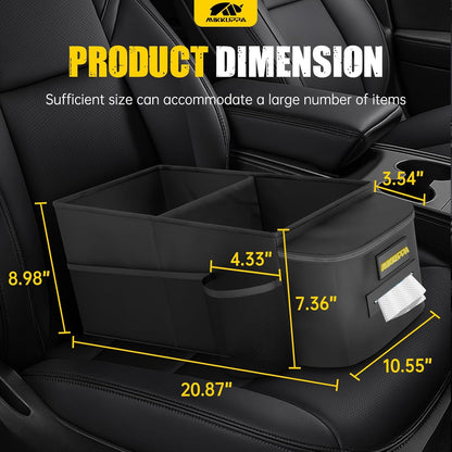 MIKKUPPA Car Seat Organizer - Front Passenger & Backseat Organizer with Tissue Box & Cup Holder