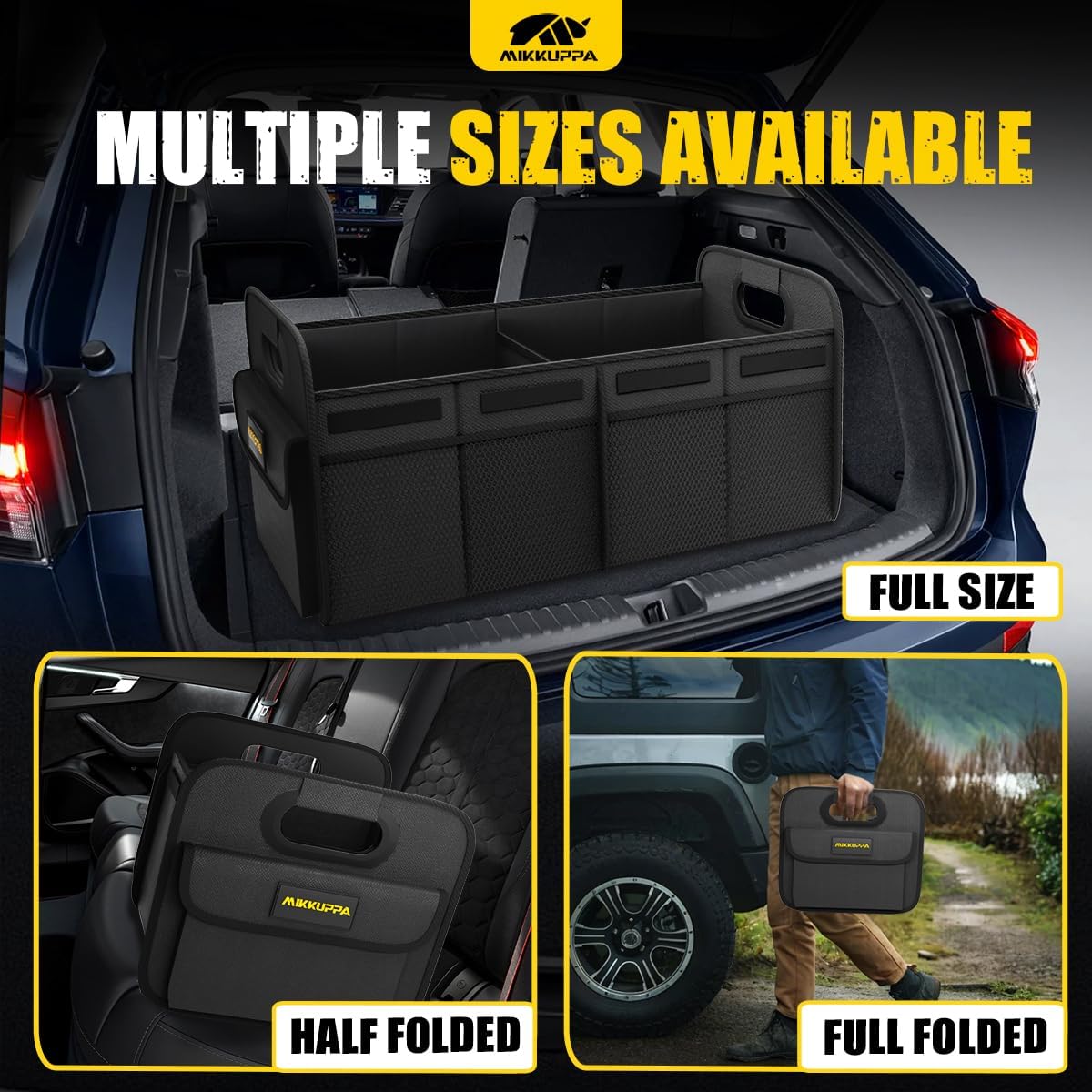 MIKKUPPA Car Trunk Organizer - 70L Collapsible Trunk Organizer