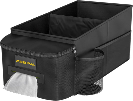 MIKKUPPA Car Seat Organizer - Front Passenger & Backseat Organizer with Tissue Box & Cup Holder