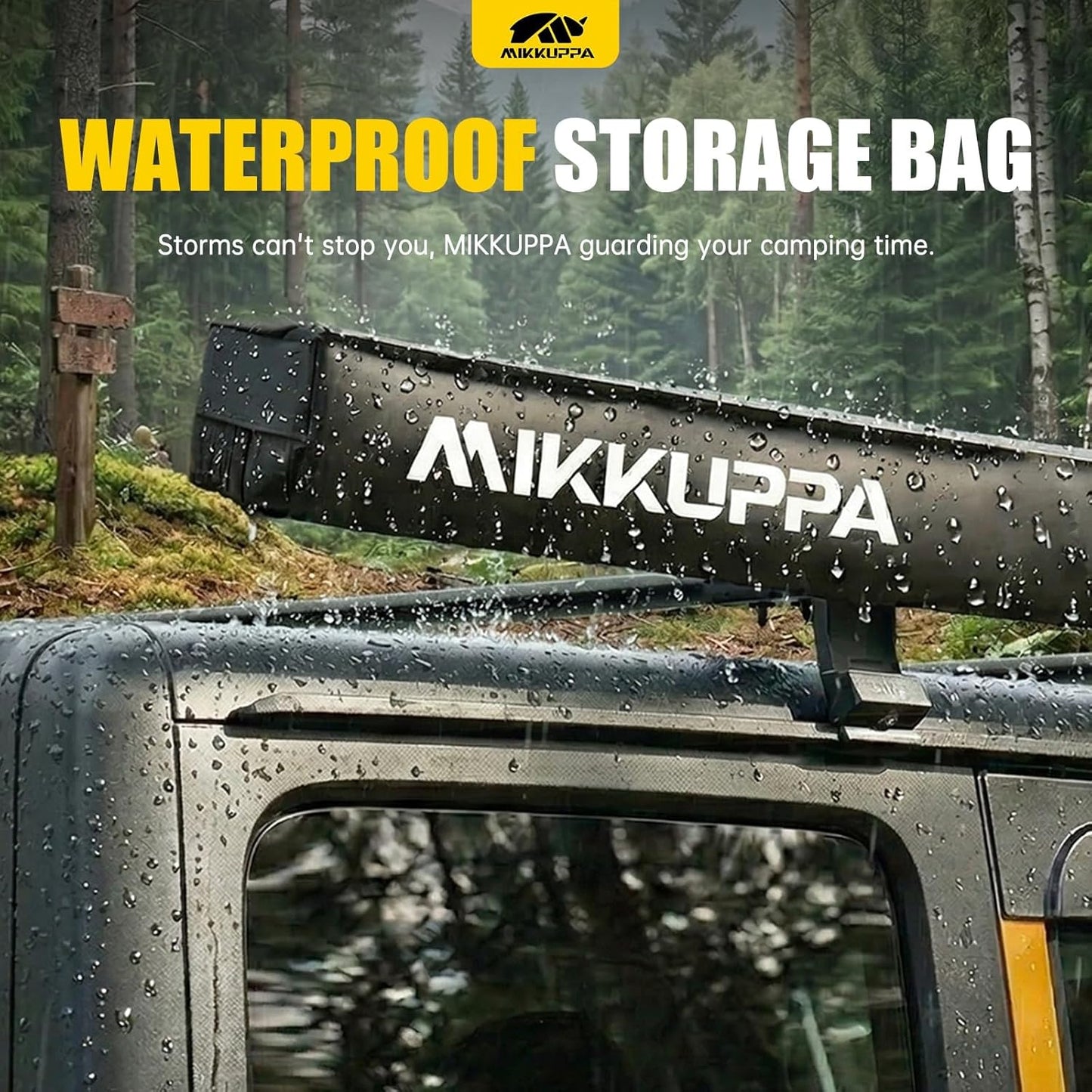 MIKKUPPA Car Awning, 10000mm Waterproof UPF50+ for Camping