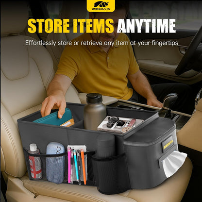 MIKKUPPA Car Seat Organizer - Front Passenger & Backseat Organizer with Tissue Box & Cup Holder